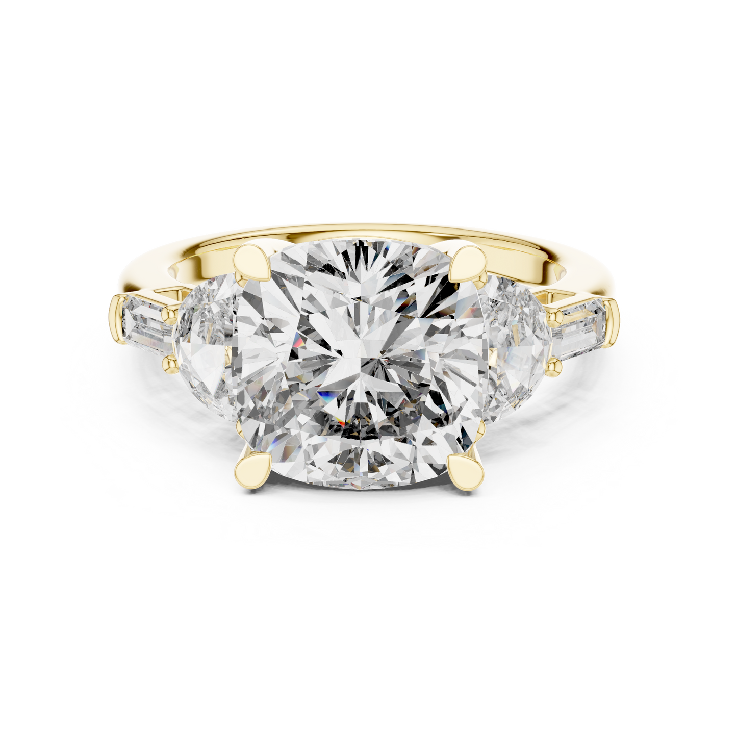 A lifestyle photo of our 14K gold lab diamond ring inside a velvet gift box ideal for anniversary gift marketing and showing the luxury presentation HB Prestige Jewels provides