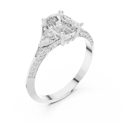 A luxurious aesthetic shot of the cushion cut lab diamond ring rest comfortably inside a velvet emerald green gift box, perfect for showcasing how this exquisite piece arrives ready for engagement proposals and special anniversary gifts.

