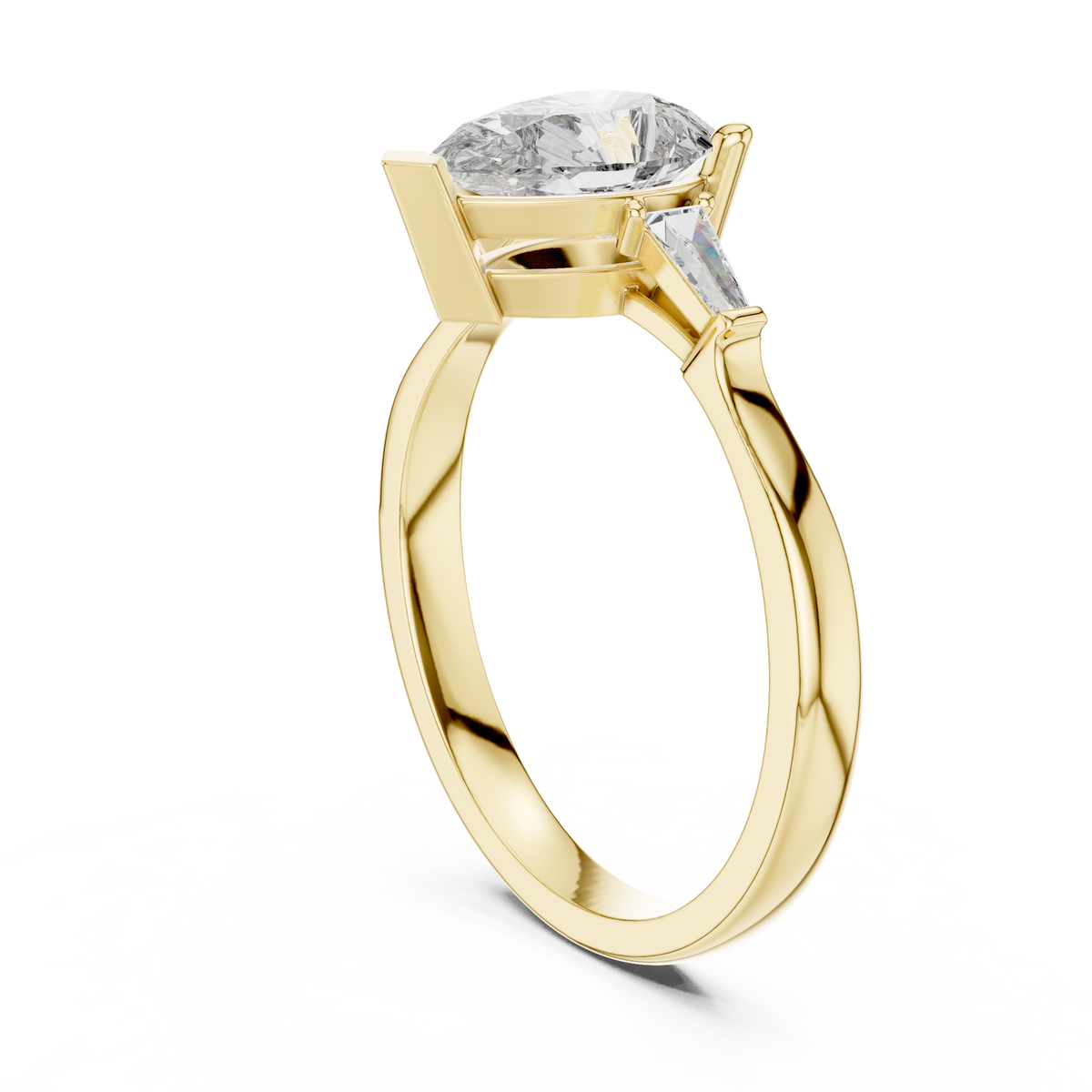 Angle 11 Workshop Bench Perspective showcasing the high quality setting work stone mounting and hand polishing details of this custom lab grown diamond ring.

