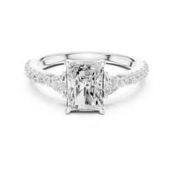 Angle 5 Pave Band View showcasing 2.00mm wide shank embellished with 12 micro pave set round brilliance lab grown diamonds totaling 0.23 carats.