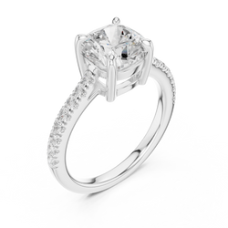 Angle 6 Luxury Gift Box presentation displaying the cushion cut lab diamond ring inside a premium velvet box ready for proposal, birthday gift, or special anniversary surprise.