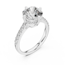 Angle 6 Luxury Gift Packaging view with 14k gold cushion cut moissanite diamond ring resting inside premium velvet ring box ready for anniversary or romantic bridal proposal gift

