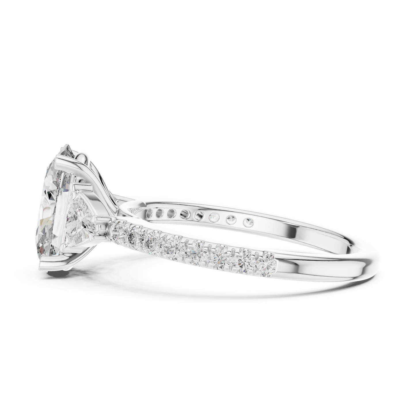 Beautiful stack of the oval engagement ring alongside a matching gold wedding band showing versatility for modern bridal sets and daily luxury wear