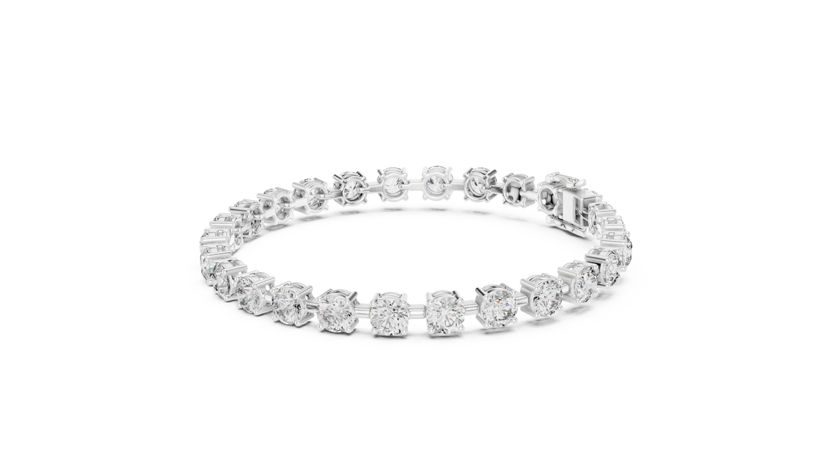 Bezel Set Lab Diamond Bracelet Stacked Style View