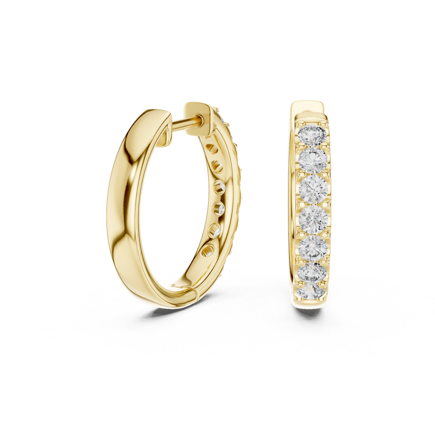 Bilingual Gift Packaging View of Minimalist Gold Huggie Hoops