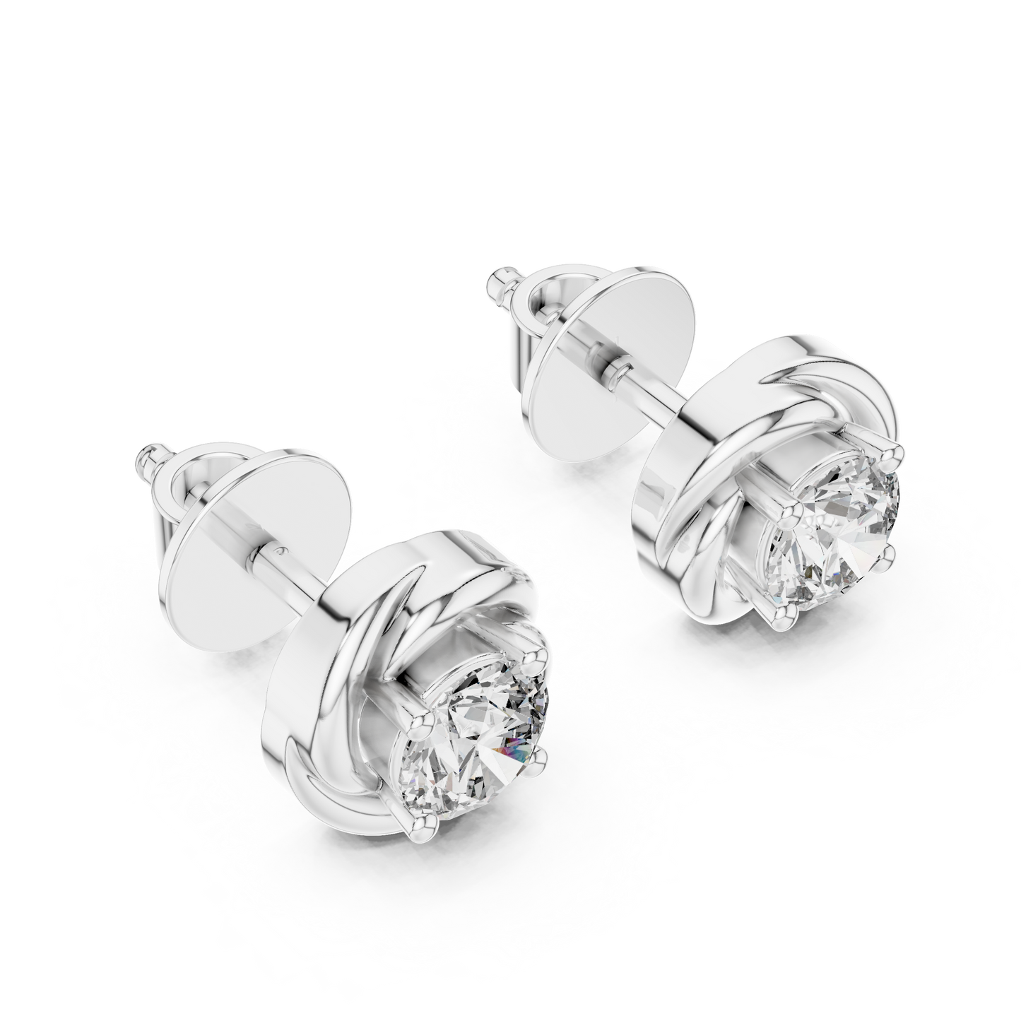 Bridal Gold Diamond Studs Elegant Presentation