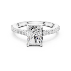 Cathedral Setting Lab Diamond Ring Close Up