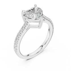 Cathedral Setting Under Gallery Heart Diamond Ring