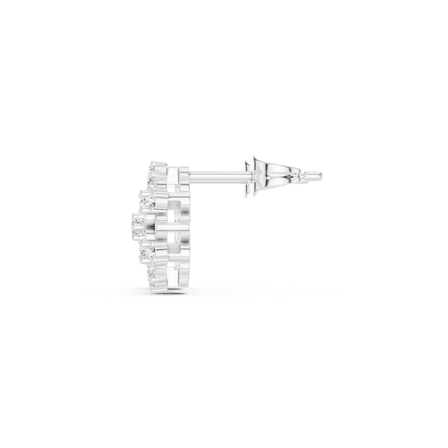 Comparison shot showing the 8.78mm size of the cluster earrings next to a ruler for clear size reference helping international buyers feel confident in the scale and dimensions of their handmade jewelry purchase