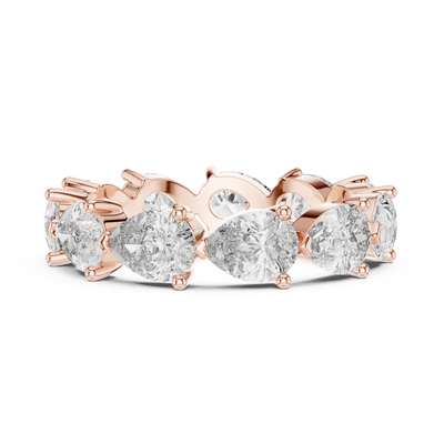 Pear Cut Full Eternity Ring • Brilliant Lab Diamond Band • High-Shine Anniversary Gift