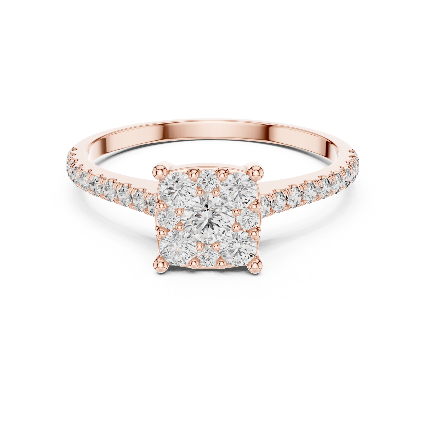 Cluster Diamond Engagement Ring • Dainty Pave Band • Sparkling Promise Ring • Elegant Bridal Jewelry