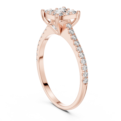 Cluster Diamond Engagement Ring • Dainty Pave Band • Sparkling Promise Ring • Elegant Bridal Jewelry