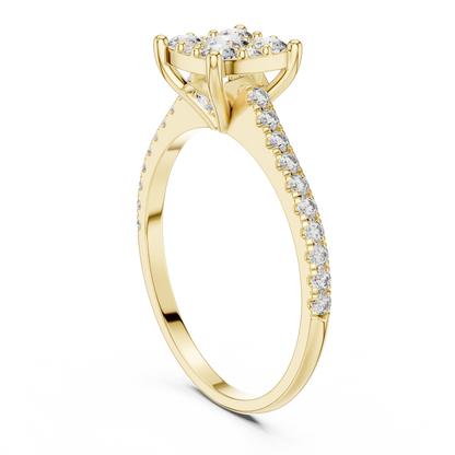 Cluster Diamond Engagement Ring • Dainty Pave Band • Sparkling Promise Ring • Elegant Bridal Jewelry