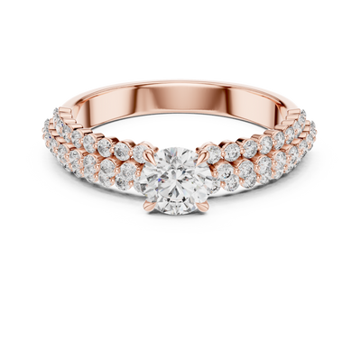 Exquisite Lab Grown Diamond | Triple Pavé Bridal Ring | Symbol Of Forever Commitment Love
