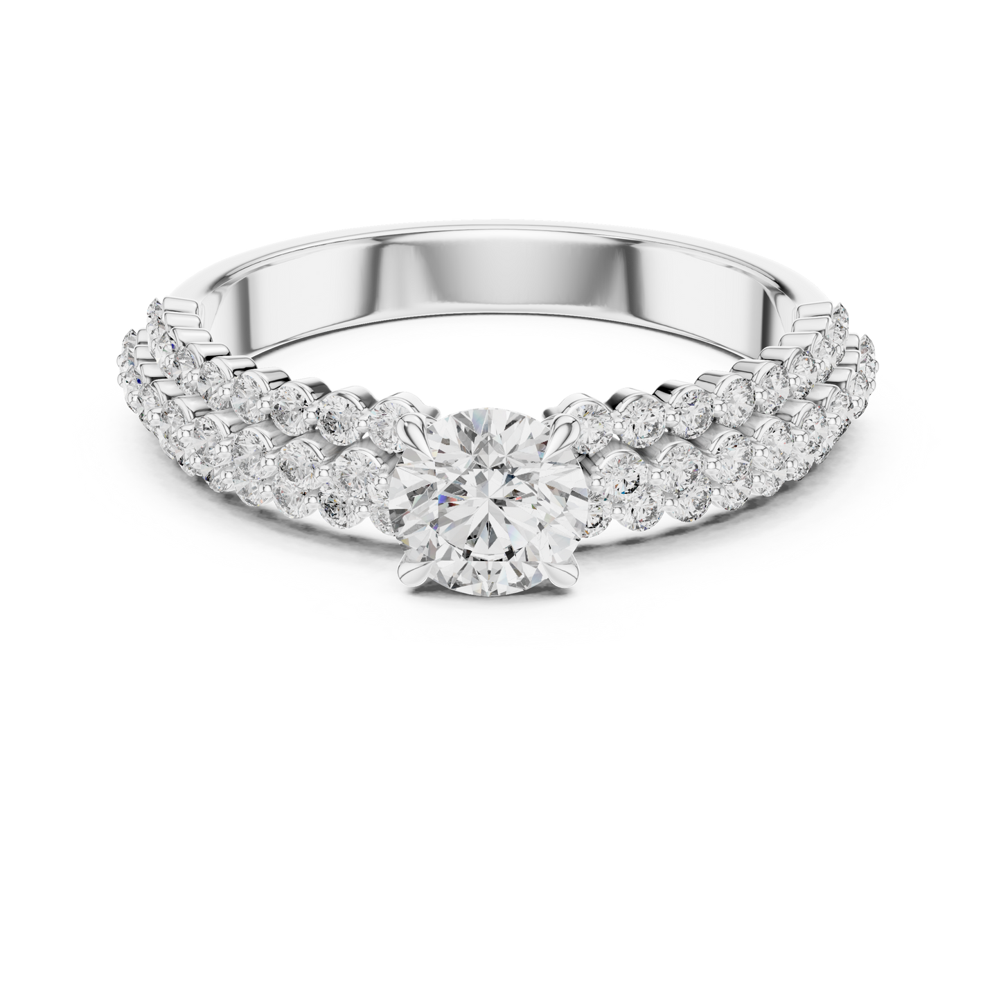 Exquisite Moissanite Diamond | Triple Pavé Bridal Ring | Symbol Of Forever Commitment Love