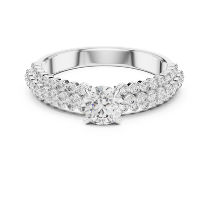 Exquisite Moissanite Diamond | Triple Pavé Bridal Ring | Symbol Of Forever Commitment Love