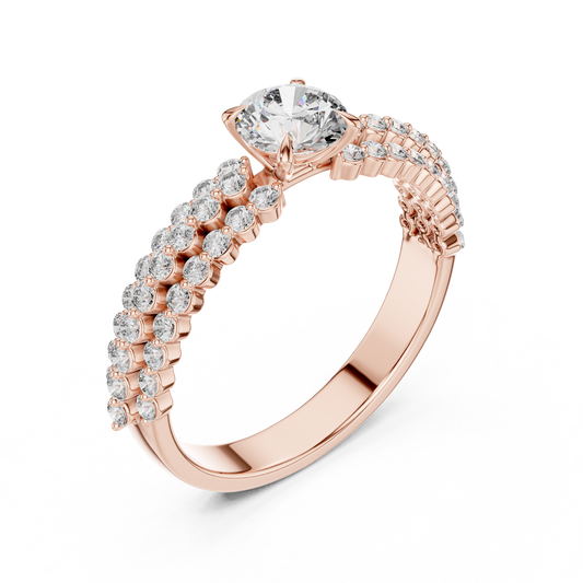Exquisite Moissanite Diamond | Triple Pavé Bridal Ring | Symbol Of Forever Commitment Love