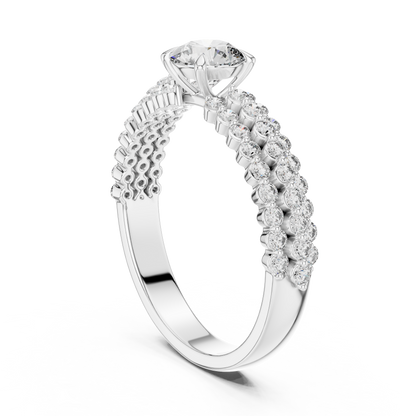 Exquisite Moissanite Diamond | Triple Pavé Bridal Ring | Symbol Of Forever Commitment Love