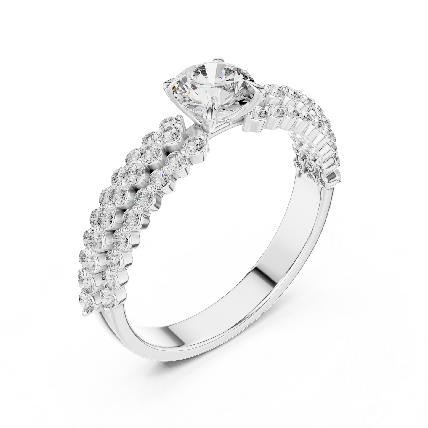 Exquisite Moissanite Diamond | Triple Pavé Bridal Ring | Symbol Of Forever Commitment Love