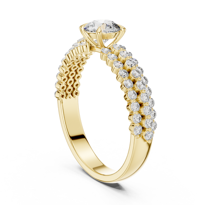 Exquisite Moissanite Diamond | Triple Pavé Bridal Ring | Symbol Of Forever Commitment Love