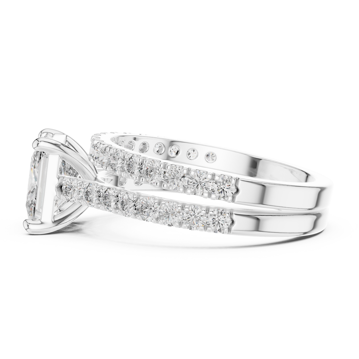 1.61CtPrincess Cut Wedding Ring Set for Women–Two Band Engagement Set –Dainty Bridal Jewelry