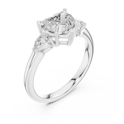 Heart Cut Diamond Ring | Luxury Silver Rose Plated | Timeless Engagement Proposal Bridal Jewelry