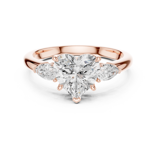 Heart Cut Diamond Ring | Luxury Rose Gold | Timeless Engagement Proposal Bridal Jewelry