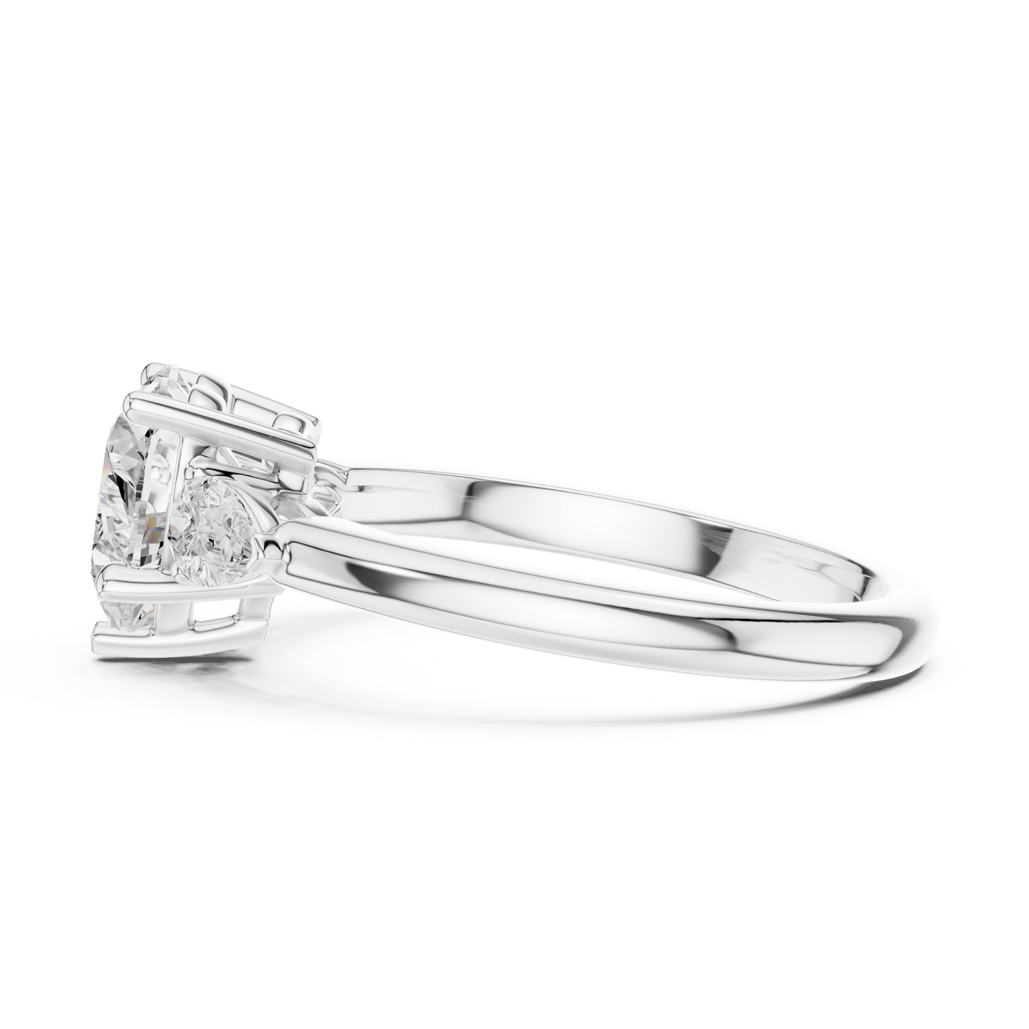 Heart Cut Diamond Ring | Luxury Silver Rose Plated | Timeless Engagement Proposal Bridal Jewelry