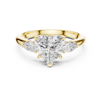 Heart Cut Diamond Ring | Luxury Silver Rose Plated | Timeless Engagement Proposal Bridal Jewelry