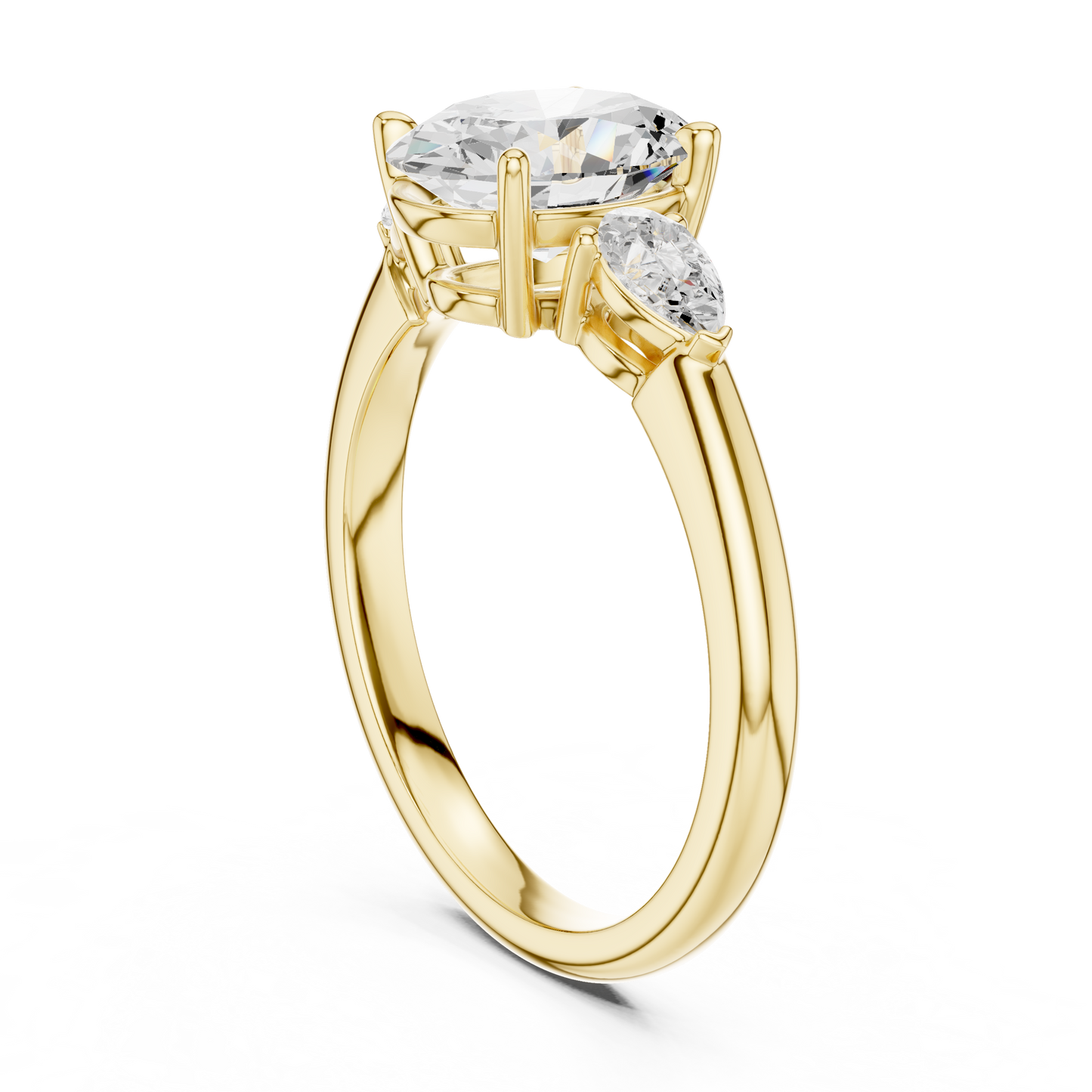 Oval Diamond Solitaire Ring | Three Stone Design | Premium 925 Sterling Silver Timeless Bridal Luxury