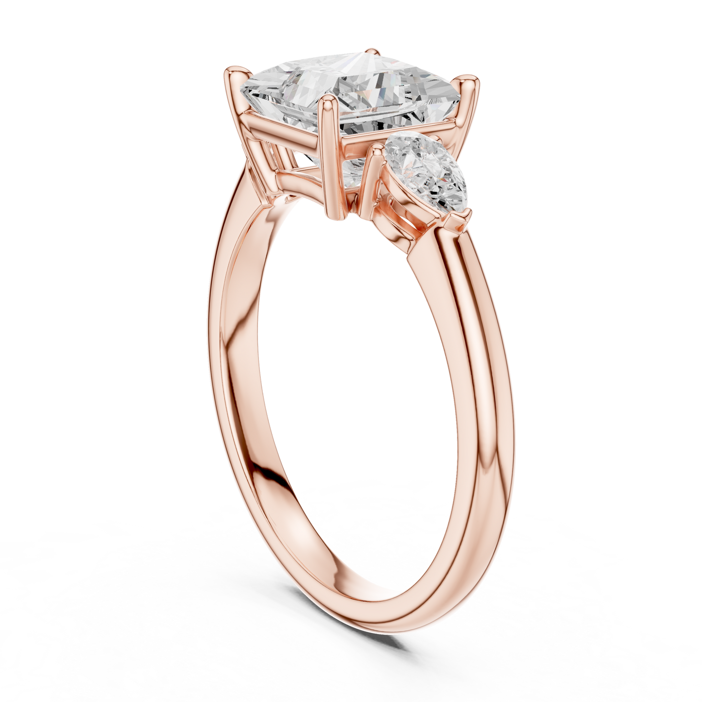 Princess Solitaire Diamond Ring | Rose Gold Finish | Sophisticated Bridal Promise Engagement Jewelry
