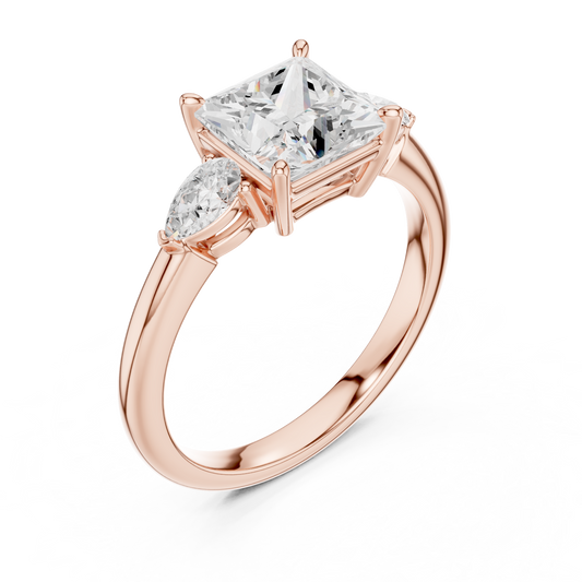 Princess Solitaire Diamond Ring | Rose Gold Finish | Sophisticated Bridal Promise Engagement Jewelry