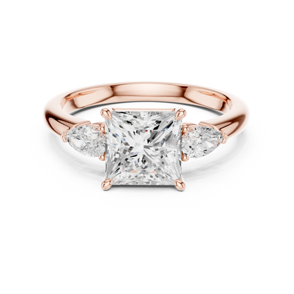 Princess Solitaire Diamond Ring | Rose Gold Finish | Sophisticated Bridal Promise Engagement Jewelry