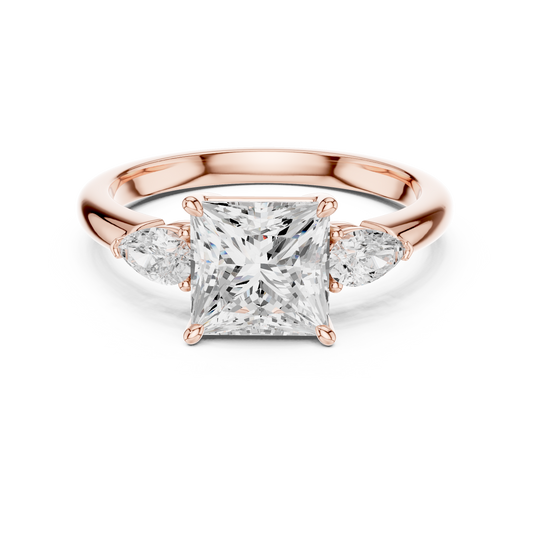 Princess Solitaire Diamond Ring | Rose Gold Finish | Sophisticated Bridal Promise Engagement Jewelry