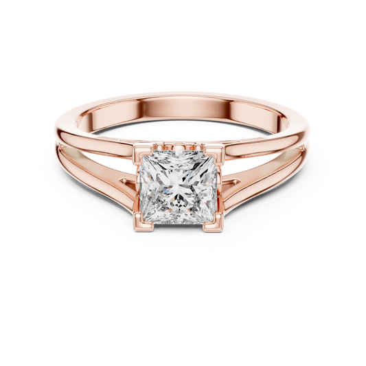 1.00CtPrincess Cut Solitaire Ring • Luxury Split Shank Design • Vintage Filigree Mount • Classic Engagement Ring