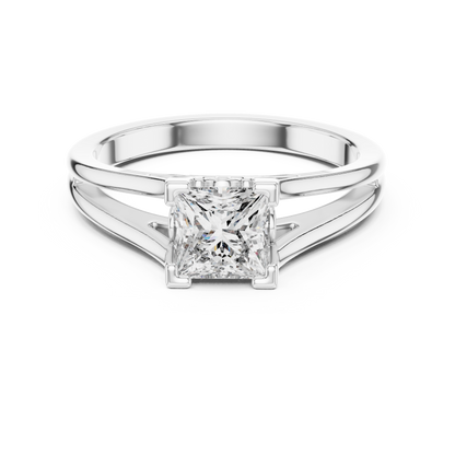1.00CtPrincess Cut Solitaire Ring • Luxury Split Shank Design • Vintage Filigree Mount • Classic Engagement Ring
