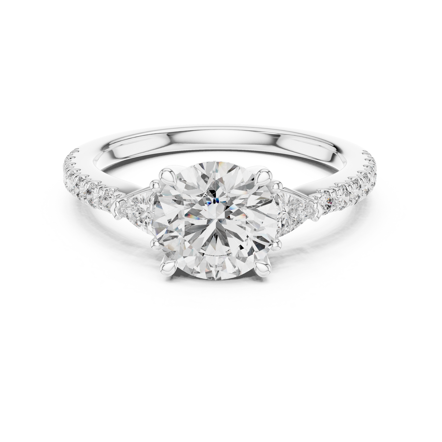 Exclusive Solitaire Engagement Ring | Diamond Accented Shank | Luxury Commitment Symbol Design