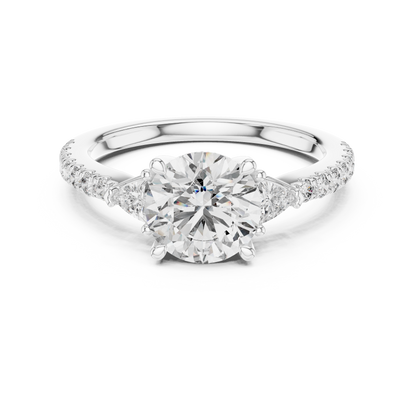 Exclusive Solitaire Engagement Ring | Diamond Accented Shank | Luxury Commitment Symbol Design