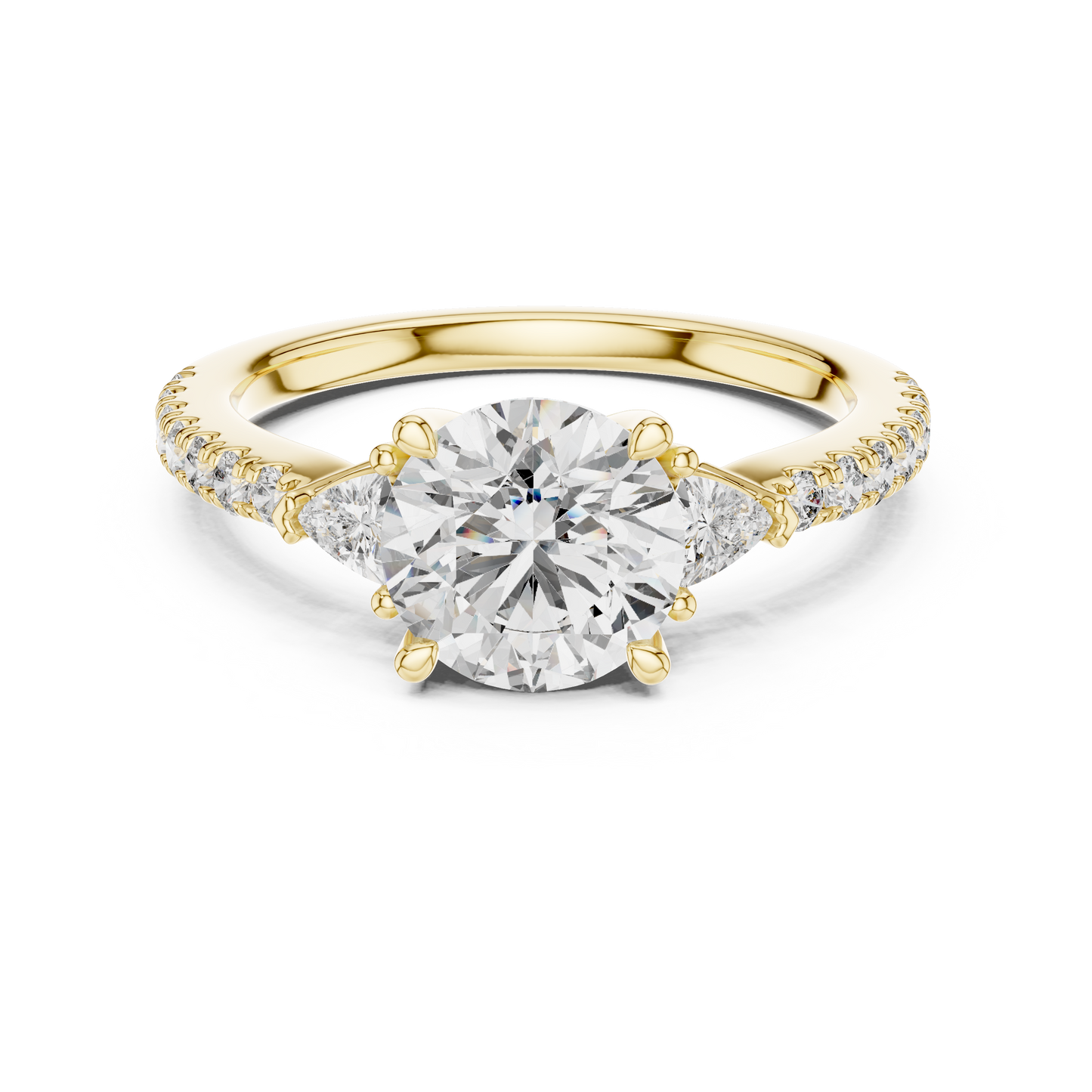 Exclusive Solitaire Engagement Ring | Diamond Accented Shank | Luxury Commitment Symbol Design
