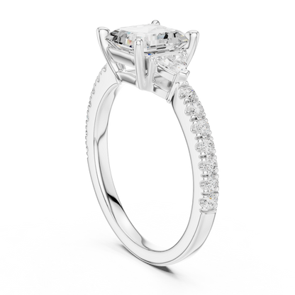 Royal Asscher Diamond Ring | Elegant Pave Gold Craft | Luxury Engagement Wedding Heirloom Jewelry