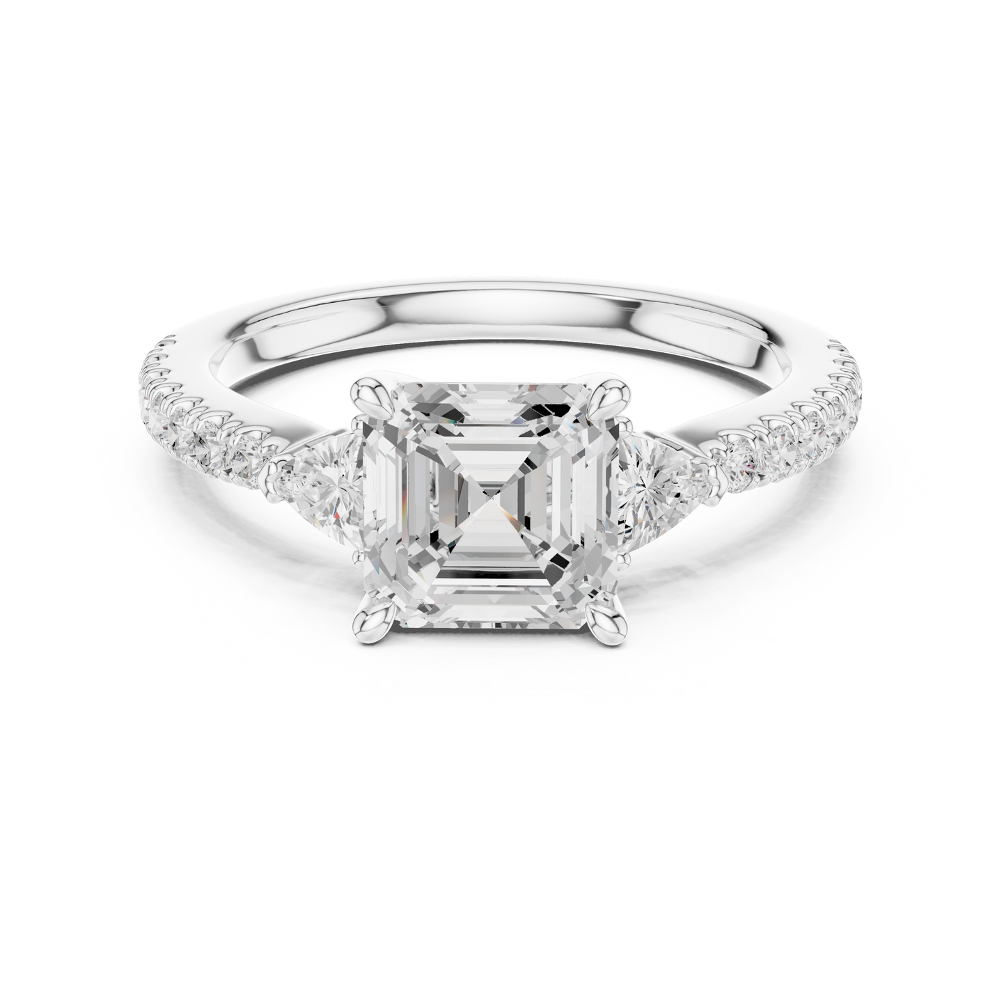 Royal Asscher Diamond Ring | Elegant Pave Gold Craft | Luxury Engagement Wedding Heirloom Jewelry