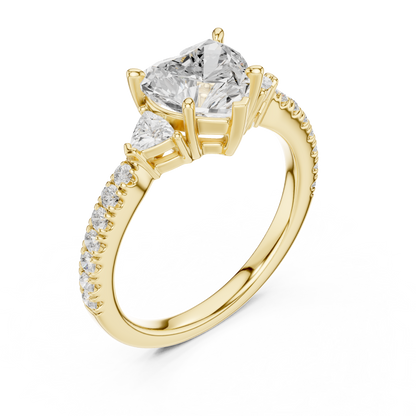 Haute Heart Diamond Ring | Couture Silver Gold Plated Brilliance | Where Forever Finds Form
