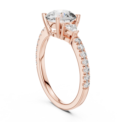 Exclusive Solitaire Engagement Ring | Diamond Accented Shank | Luxury Commitment Symbol Design