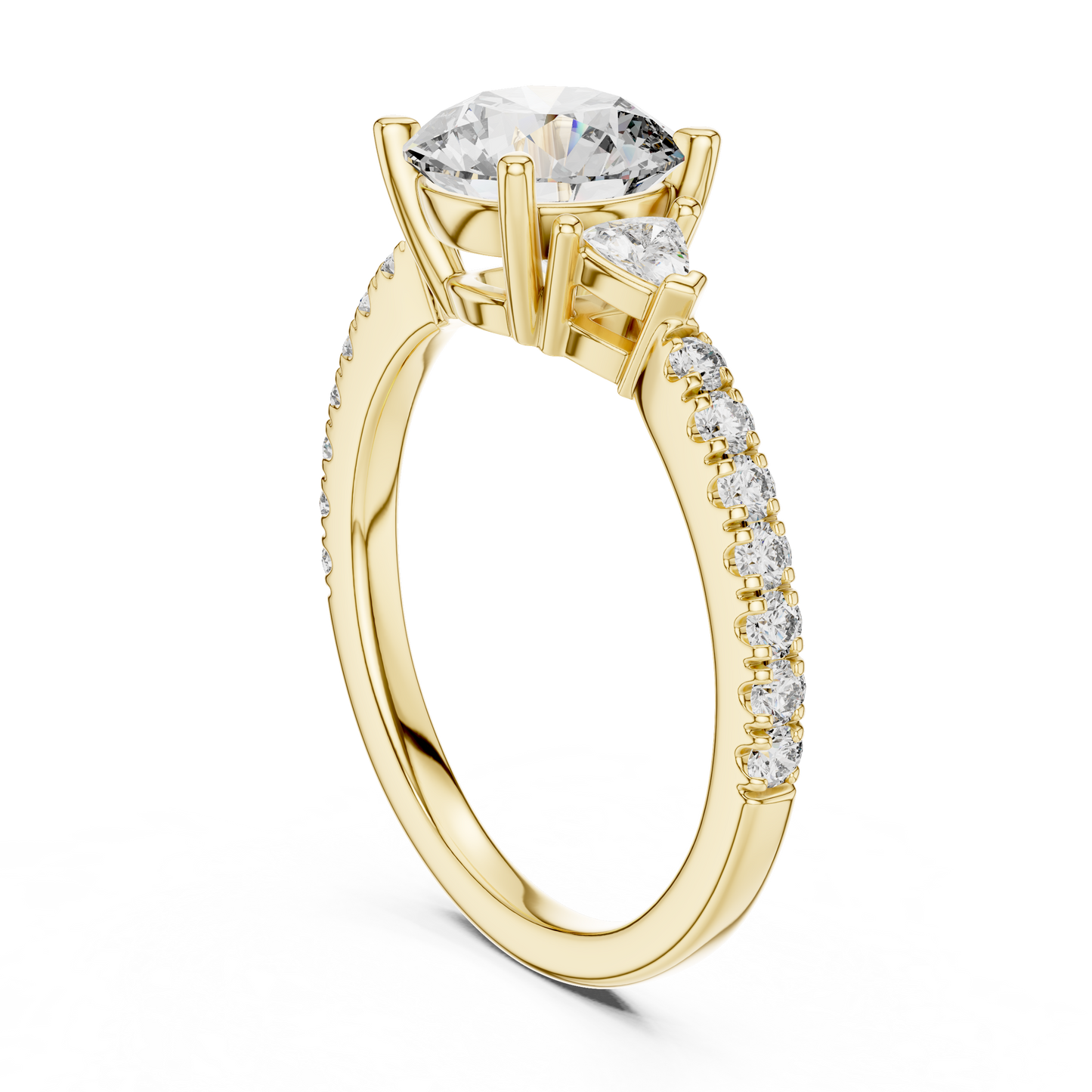 Exclusive Solitaire Engagement Ring | Diamond Accented Shank | Luxury Commitment Symbol Design