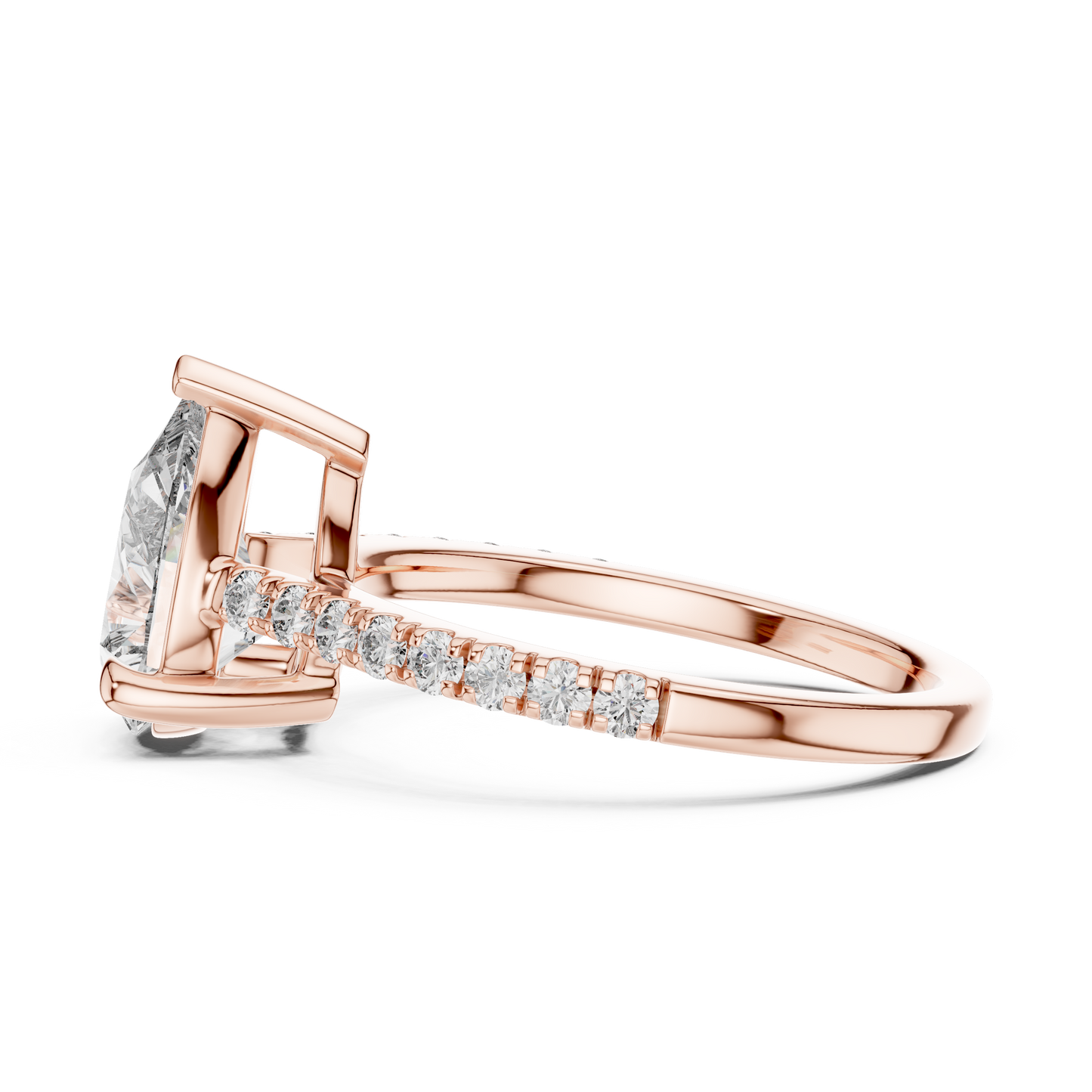 2.00ct Pear Cut Diamond Engagement Ring | Micro-Pavé Cathedral Setting | Classic Teardrop Solitaire Ring