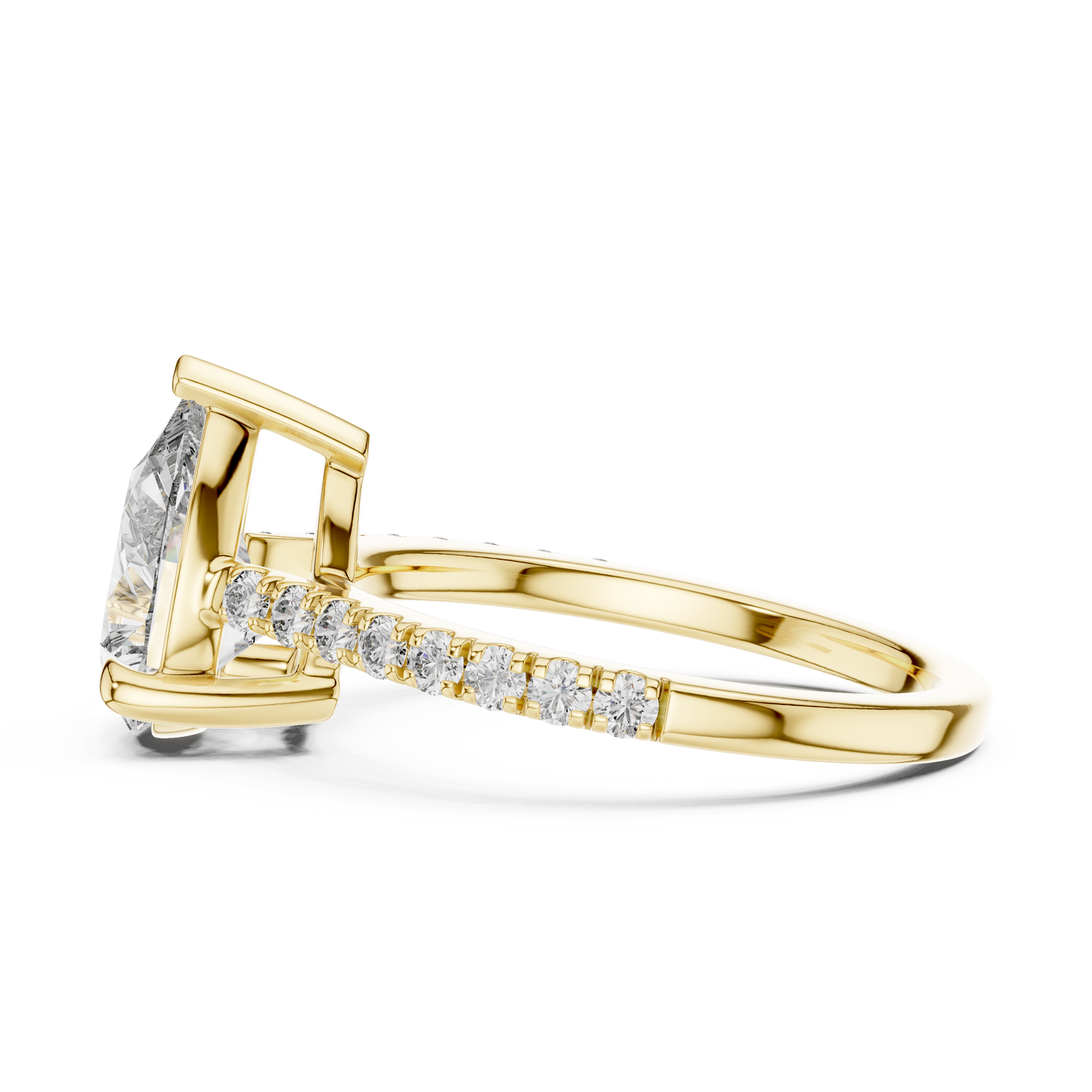 2.00ct Pear Cut Diamond Engagement Ring | Micro-Pavé Cathedral Setting | Classic Teardrop Solitaire Ring