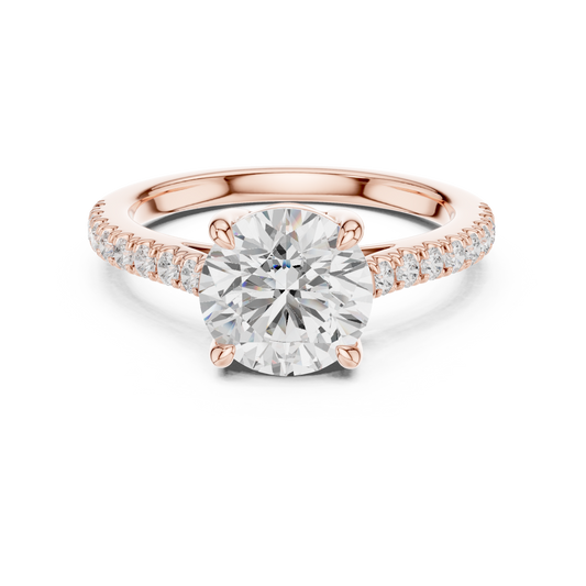2.00Bestseller Round Engagement Ring - Sparkle Round Solitaire Diamond Band | 4-Prong Gold Setting (Copy)