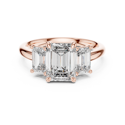 Trilogy Emerald Diamond Ring | Lab Grown Luxury | Bold Engagement Symbol Of Forever