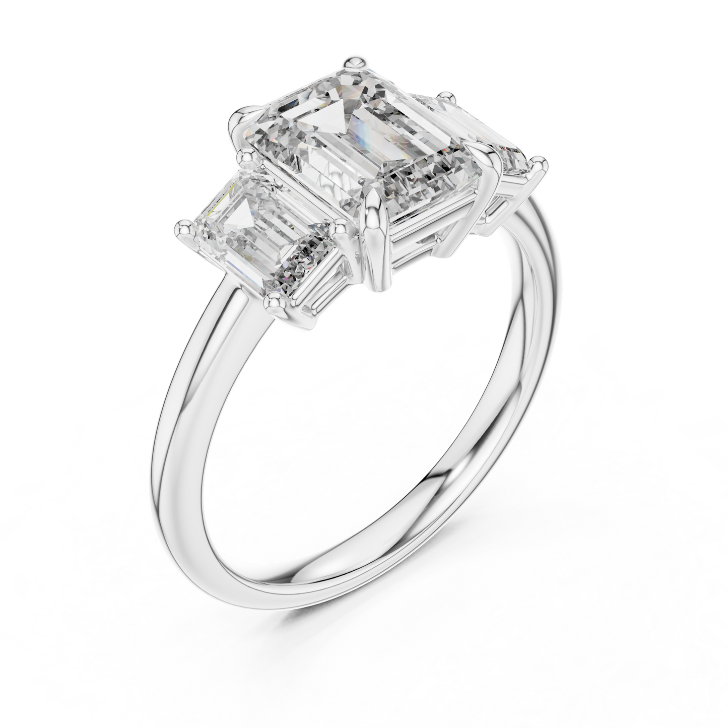 Trilogy Emerald Diamond Ring | Lab Grown Luxury | Bold Engagement Symbol Of Forever