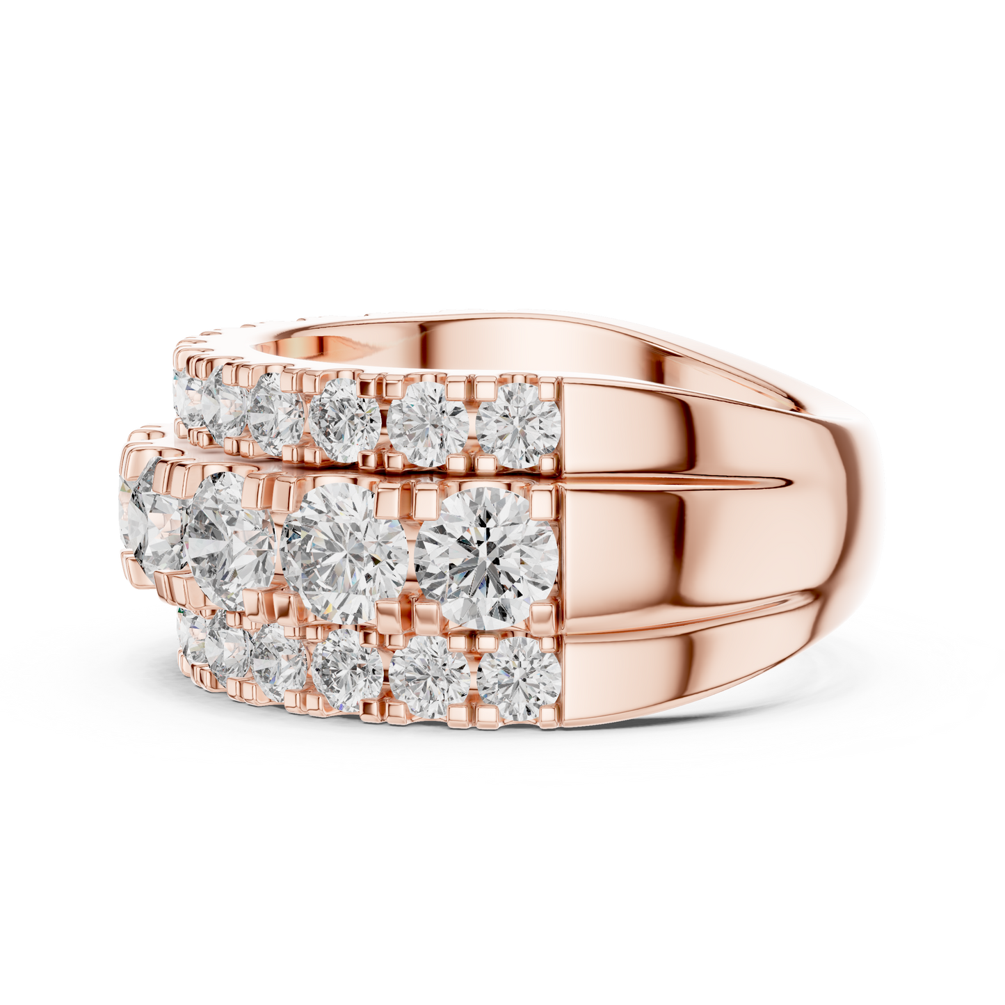 OpaluxeStack™ Layered Diamond Band – Wide Triple Row Ring • Couture-Inspired Anniversary Gift